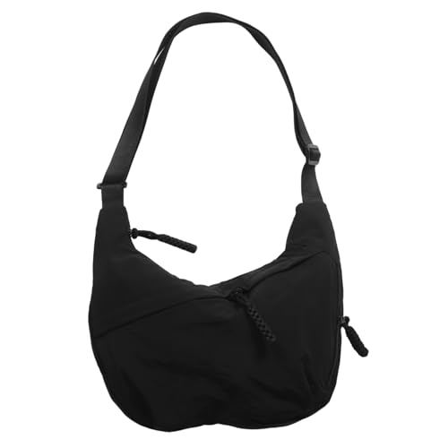 Beaupretty Schwarze Canvas Crossbody Tasche Damen Modische Schultertasche mit Großem Fassungsvermögen Verstellbarem Gurt Leichte Umhängetasche für Alltag Beruf Freizeit von Beaupretty