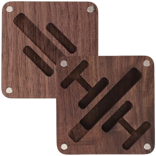 Beaupretty Schwarze Walnuss holz Manschettenknopf Krawattenklammer box Eleganter Schmuckorganizer mit Stilvoller Geschenkbox für Herren Reise Aufbewahrung Zeitloses Design Exklusives Präsent von Beaupretty