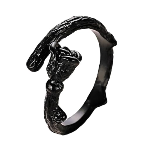 Beaupretty Schwarzer Rosenring Damen Offener Kupferring Kreativer Lustiger Schmuck Mit Feiner Verarbeitung Leicht Und Langlebig Für Persönlichkeit Und Alltag von Beaupretty