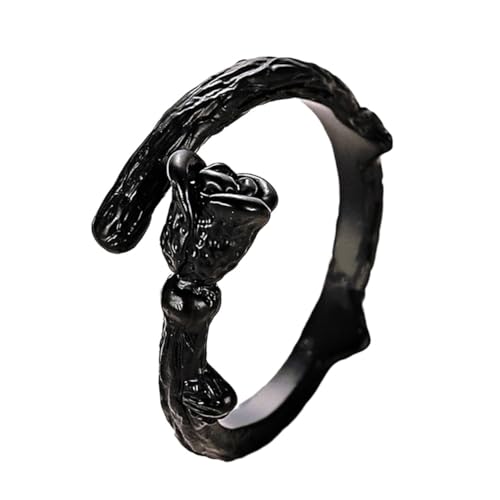 Beaupretty Schwarzer Rosenring aus Kupfer Verstellbarer Offener Fingerring Modisches Schmuckaccessoire für Damen Langlebig und Leicht Individuelles Design für Alltag und von Beaupretty