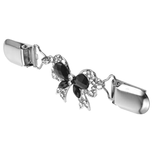 Beaupretty Schwarzer Strickjacken Clip aus Legiertem Eleganter Schal und Kragenverschluss mit Schleifen Design Leichter und Langlebiger Pullover Clip für Damen Vielseitig für Cardigans Schals von Beaupretty