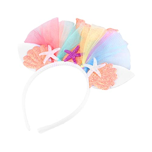 Beaupretty Fischschwanz-stirnband Ozean-party-kopfbedeckung Meerjungfrau-party-haarbänder Meerjungfrau-stirnband Meerjungfrauen-accessoires Für Damen Meerjungfrau Ohren Schal Kind Prinzessin von Beaupretty