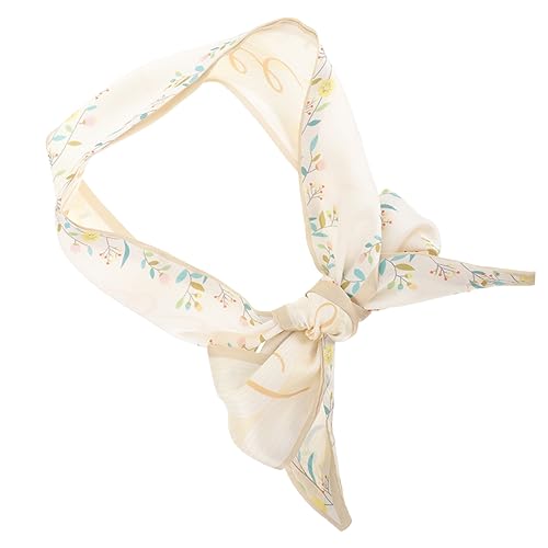 Beaupretty Seidenschal Haarband Damen Seide Dünn Leicht Vintage Blumendesign Kopftuch Halstuch zum Binden für Haare und Handtasche Modisches Accessoire für Party und Alltag von Beaupretty