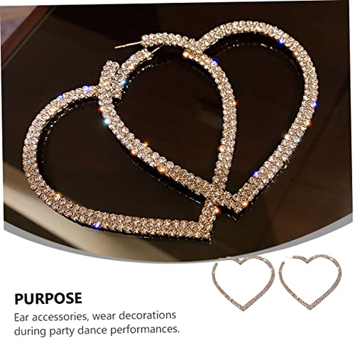Beaupretty Silber Herz Ohrhänger mit Funkelnden Strasssteinen und Stylische Ohrdekoration für Damen Geeignet für Partys Hochzeiten und Besondere Anlässe von Beaupretty