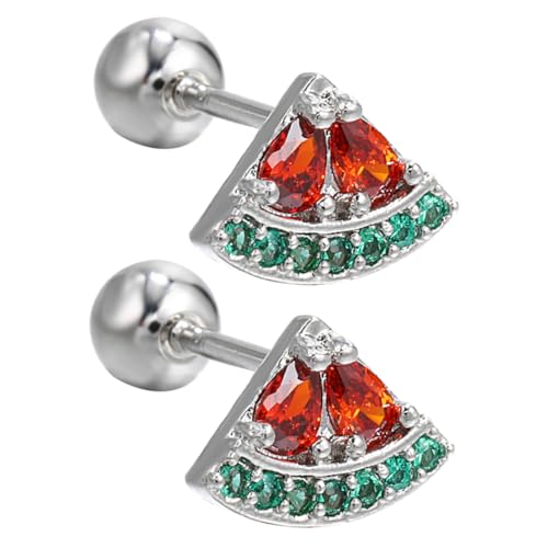 Beaupretty Ohrstecker Für Damen 925 Stück Silber Wassermelonen Design Langlebig Modischer Ohrschmuck Für Mädchen Für Besondere Anlässe von Beaupretty