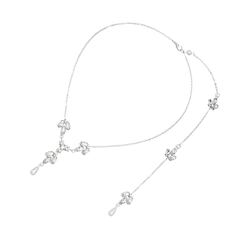 Beaupretty Silberne Damen Halskette mit Funkelndem Kristallanhänger Back Chain für Hochzeit Party und Alltag Verarbeitung Modischer Brautschmuck Vielseitiges Schmuckstück von Beaupretty