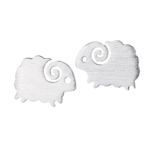 Beaupretty Silberne Lamb Ear Ohrstecker Damen Tier Ohrringe Skin friendly Kupfer Material Geschenkidee für Mädchen Frauen Stilvolle Schlichte Lustige Ear Studs für Partys und Alltag von Beaupretty