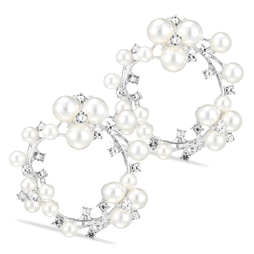 Beaupretty Silberne Perlen Schuhclips Abnehmbar für Damen Hochzeit Schuhschmuck Dekorative Schuhanhänger für Pumps Sandalen Flache Schuhe und High Heels Schuhdekoration von Beaupretty