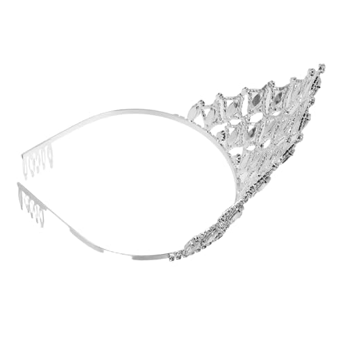 Beaupretty Silberne Tiara Krone Damen mit Strass Braut Headband für Hochzeit Abschlussball Party Theater Accessoire für Prinzessinnen und Schönheitswettbewerbe von Beaupretty