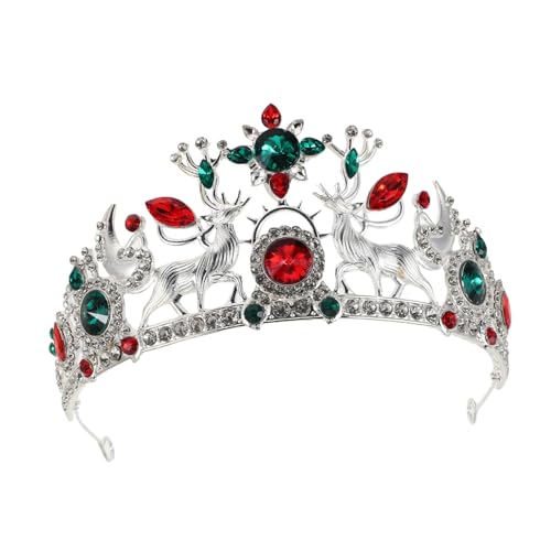 Beaupretty Silberne Weihnachts Hirschkrone mit Strass Langlebiges Legierungs Material Leichtes Festliches Kopfschmuck für Damen Hochzeit Geburtstag Halloween Party Eis Schneeflocken von Beaupretty