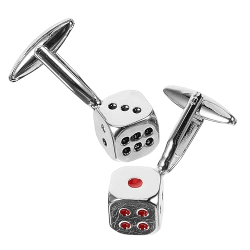 Beaupretty Silberne Würfel Manschettenknöpfe aus Metall Hemd Dekoration für Herren Besondere Geschenkidee für Hochzeit Business und Festliche Anlässe von Beaupretty