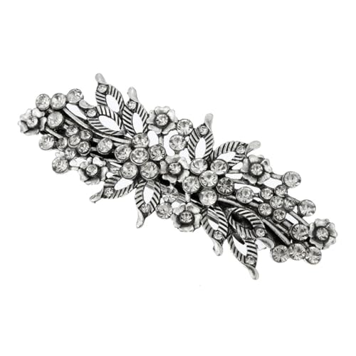 Beaupretty Silberner Haarklammer mit Funkelnden Strasssteinen Dekorative Blumenform Federleichter Frühlingsclip für Damen und Mädchen Vielseitiges Haarschmuck Accessoire für Alltag und von Beaupretty