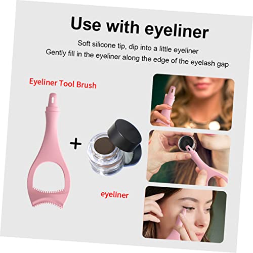 Beaupretty Silikon Eyeliner Schablonen Wiederverwendbar Multifunktional mit Abnehmbarem Pinsel Augen Make Up Hilfe für Präzises Zeichnen von Eyeliner Wimpern und Lidschatten Geeignet für von Beaupretty