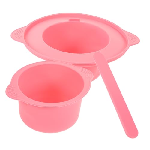 Beaupretty Silikon Wachsschmelztopf Hochtemperaturbeständig Wachsbehälter für Haarentfernung DIY Gesichtsmaske mit Rührstab Praktischer Leichter Wachsschmelzbehälter für Wiederverwendbar von Beaupretty