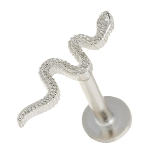 Beaupretty Snake Ohrstecker Piercing Knorpel Ohrschmuck Damen Leicht und Komfortabel für Alltag Party und Hochzeit Tragus Piercing Geeignet Weißgold von Beaupretty