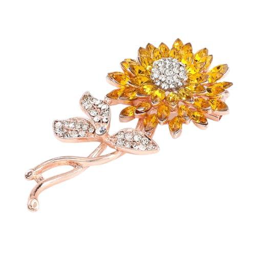 Beaupretty Sonnenblumen Brosche für Damen Anstecknadel mit Kristallen für Hochzeiten und Formelle Anlässe Perfektes Accessoire für Kleider Schals und Umhänge von Beaupretty