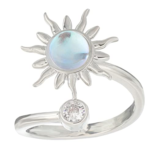 Beaupretty Sonnenblumen Fidget Ring für Damen Verstellbarer Offener Ring Stilvoller für für Mutter von Beaupretty