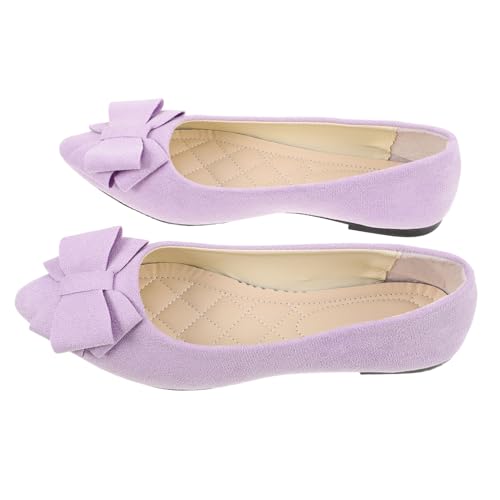 Beaupretty Spitze Ballerinas mit Schleife Damen Flats Hochzeits und Arbeitsschuhe Bequeme Flache Damenschuhe Modisch für Party und Alltag Geeignet von Beaupretty