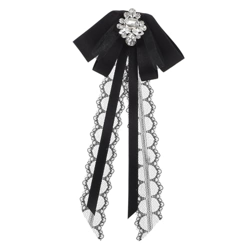 Beaupretty Spitzen brosche Damen Schleife mit Strass Leichte Langlebige Kragenbrosche für Blusen Kleider und Uniform Modisches Accessoire für Eleganten Look und Sicheren Halt von Beaupretty