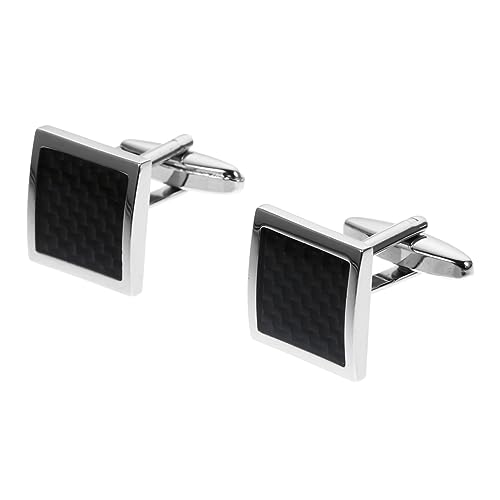 Beaupretty Square Shape Cuff Links Herren Manschettenknöpfe Klassisch Französischer Stil Silber Hemd Manschetten Zubehör Hochzeit Business von Beaupretty