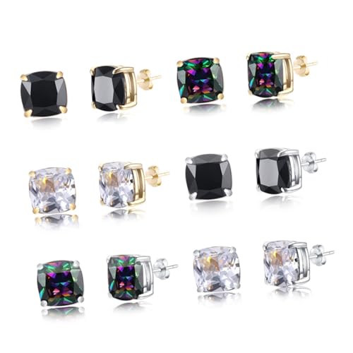 Beaupretty Sterling Silber Ohrringe Damen Zirkonia Ohrstecker Funkelnd Bunte Modeschmuck Leicht Allergikerfreundlich Für Alltag Party Schule von Beaupretty