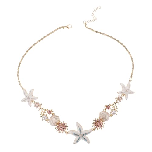 Beaupretty Stern Anhänger Halskette Strandmotiv Halskette Boho-strand Stil Muschel Anhänger Für Damen Sommer Strandparty Accessoire von Beaupretty