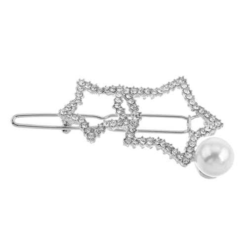 Beaupretty Stern Haarspangen Silber Mit Strasssteinen Und Kunstperlen Metall-haarnadeln Für Frauen Und Mädchen Hohle Geometrische Haarspangen von Beaupretty