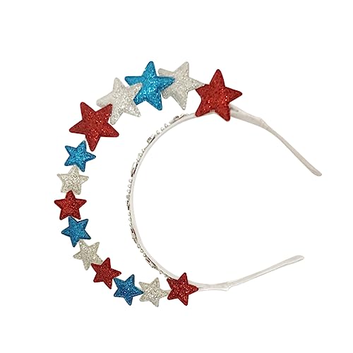 Beaupretty Geburtstags-stirnband-star Valentinstag Haarband Sterne Haarreifen Amerikanische Patriotische Geschenke Sterne Haarschmuck Glitzerstern Haarband Usa-denkmal Krone Flagge von Beaupretty