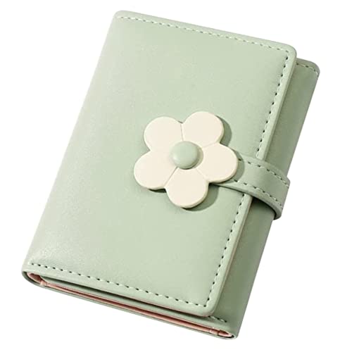 Beaupretty Stil Geldbörse für Studenten Blumenmuster Faltbare Brieftasche Grün für Damen für Id Karten und Bankkarten Tragbar und Weichem PU Material Gefertigt von Beaupretty
