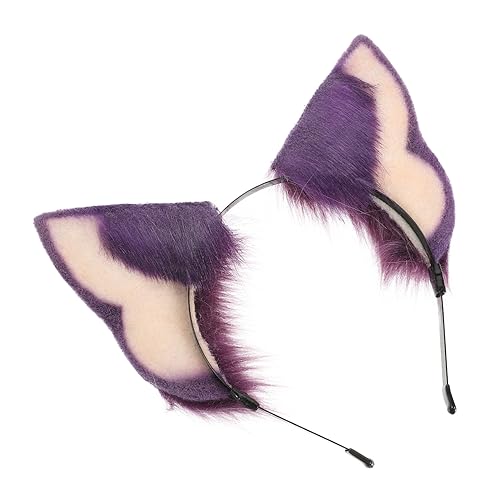 Beaupretty Halloween-kostüm-kopfschmuck Haarreif Mit Fuchsohren Pelziges Haarband Kopfschmuck Mit Stirnband Mit Tierohren Katzenohren Stirnband Violett Erwachsener Plüsch Schmücken Damen von Beaupretty