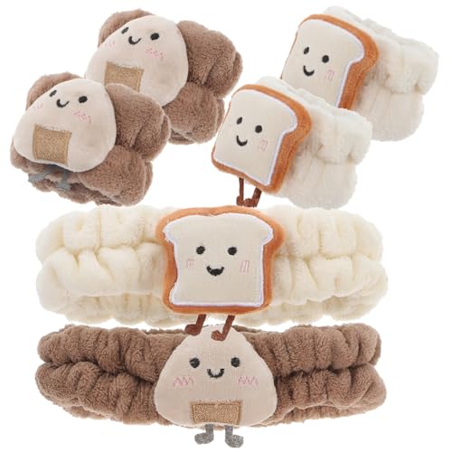 Beaupretty Stirnbänder Zum Gesichtswaschen Aus Korallenfleece-material Mit Spa-stirnband Und Armband Geeignet Für Hautpflege Make-up Und Spa-anwendungen von Beaupretty