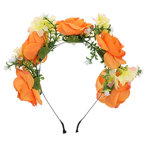 Beaupretty Stirnband Aus Künstlichen Rosen Weihnachtsdeko Floraler Kopfschmuck Festival-dekor-kopfschmuck Blumenstirnband Für Party Legierung Haar Lieferungen von Beaupretty