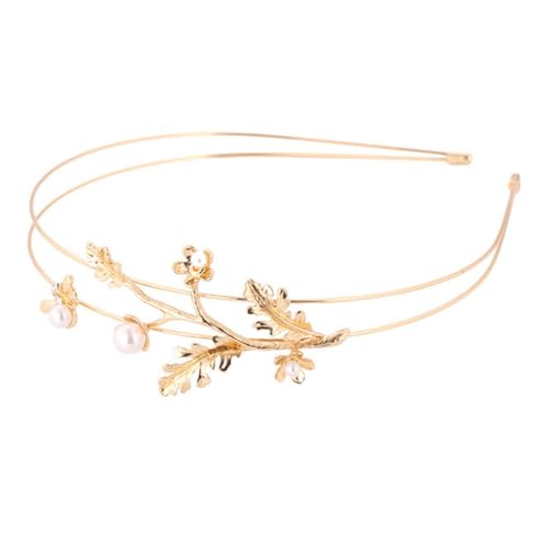 Beaupretty Stirnband Haarschmuck Für Damen Dünne Stirnbänder Aus Goldmetall Unisex-haarreifen Kopfbedeckung Haarschmuck Braut Haarband Golddekor Perle Männer Und Frauen Legierung Universal- von Beaupretty