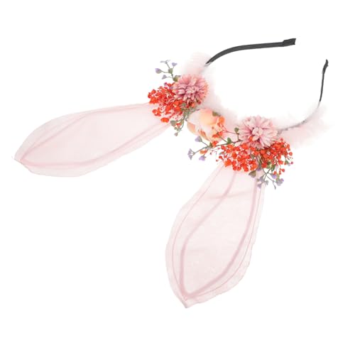 Beaupretty Stirnband Kopfschmuck Aus Hasenohren Hasenohr Cosplay Kopfschmuck Haarreifen Mit Hasenohren Blumen- Hasenhaarreifen Haarband Mit Häschenblumen Suite Garn Die Blumen Kind von Beaupretty