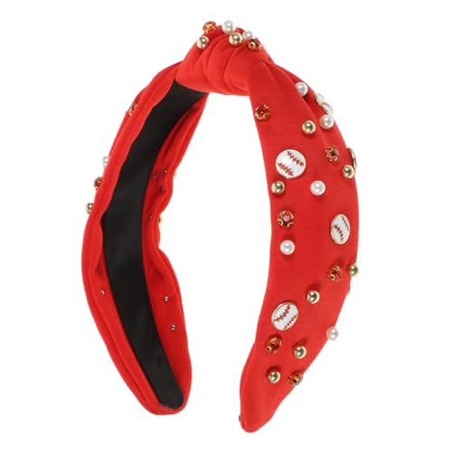 Beaupretty Baseball-knoten-stirnband Diamant-stirnband Urlaub Stirnbänder Baseball-haarband Geknotete Stirnbänder Geknotetes Haarband Für Mädchen Yoga-haarband Plastik Weihnachten Schal Damen von Beaupretty