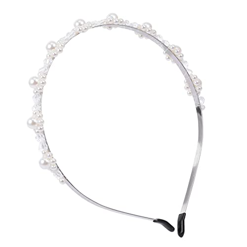 Beaupretty Stirnband Perlenhaarbänder Haargummis Für Damenhaar Damen Stirnbänder Kopfschmuck Aus Kristallperlen/Haarschmuck Für Frauen Hochzeit Haarperlen Fräulein Haarteil Plastik Fee Weiß von Beaupretty