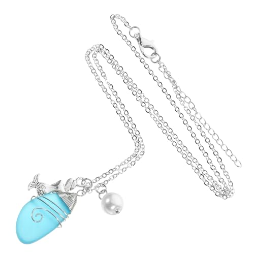 Beaupretty Strand Halskette mit Meerjungfrau Anhänger Handgefertigt Leicht und Modisch Meerblaues Schmuckstück für Frauen und Mädchen für Sommerpartys und Strandveranstaltungen von Beaupretty