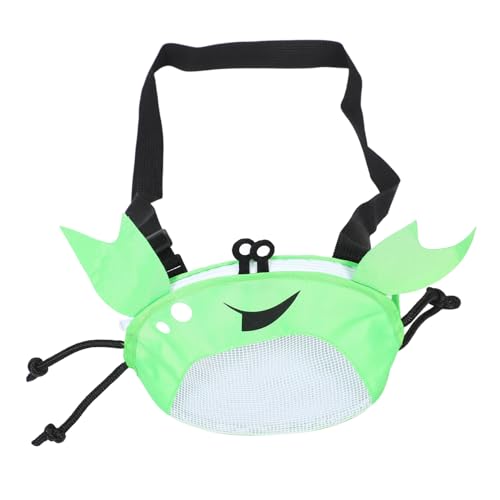 Beaupretty Strandtasche Krebsform Mesh mit Reißverschluss Leichter Verstellbarer Muscheltaschenbeutel für Strandspielzeug Großer Stauraum Geeignet für Mädchen Strandurlaub Pool und Park von Beaupretty