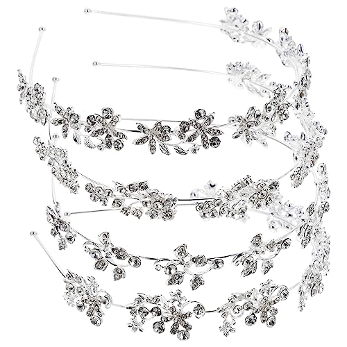 Beaupretty Hochzeits-Stirnband Strass-Hochzeits-Stirnbänder Strass-Blumen-Stirnbänder Strass-Prinzessinnen-Haarband Kristall-Haarband Für Frauen Und Mädchen Silberner Haarschmuck von Beaupretty