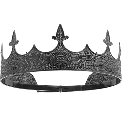 Beaupretty Strasskrone Königskrone Aus Metall Prinzessin Prinz Haarkrone Königin Stirnband Geburtstagsfeier Haarschmuck Für Kostümparty Schwarz Halloween-Partyzubehör von Beaupretty