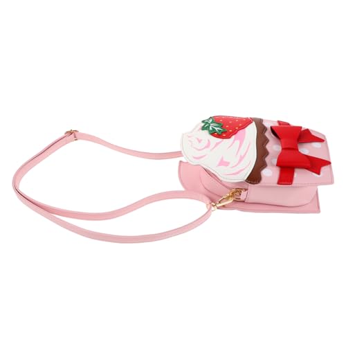 Beaupretty Strawberry Crossbody Schultertasche Damen PU Material Leicht Verstellbar mit Schleife Erdbeer Cupcake-optik für Alltag Party und Shopping Beaupretty Strawberry Crossbody Schultertasche Damen PU Material Leicht Verstellbar mit Schleife Erdbeer Cupcake-optik für Alltag Party und Shopping von Beaupretty