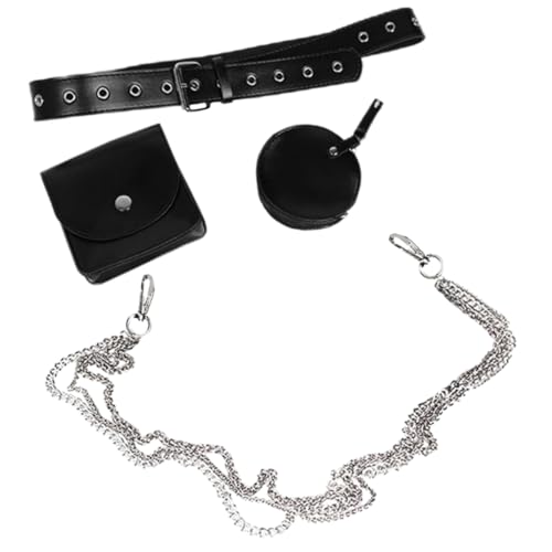 Beaupretty Stylische Damen Ketten Gürteltasche aus PU mit Zwei Kleinen Fächern und Metallkette Robuste Hip Hop Bauchtasche für Alltag Vielseitig Kombinierbar zu Röcken und Kleidern Modischer von Beaupretty
