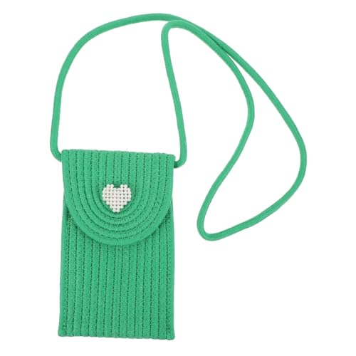 Beaupretty Stylische Kleine Umhängetasche Damen Grasgeflecht mit Blütenmotiv Leichte Crossbody Handytasche mit Geldbeutel fach Vielseitig für Alltag Shopping Party und Outdoor Geeignet von Beaupretty