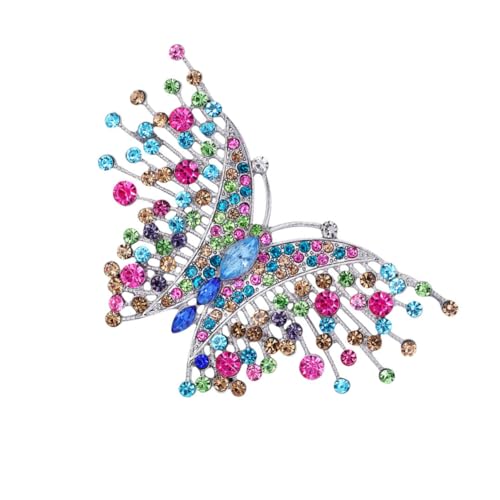 Beaupretty Stylische Vintage Schmetterling Brosche Damen mit Farbigen Strasssteinen Kreative Dekorative Anstecknadel für Jacken Kleider Schals und Taschen Modisches Zubehör für Vielseitige von Beaupretty