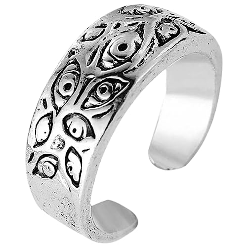 Beaupretty Stylischer Evil Eye Ring Kreativer Hip Hop Damenring mit Geprägtem Auge Modischer Schmuck für Partys Festivals und Vielseitige Outfits von Beaupretty
