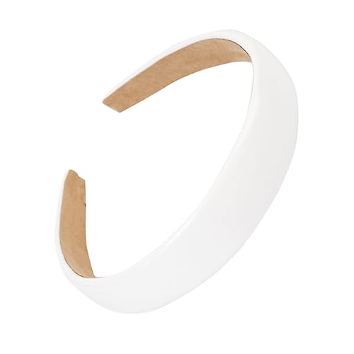 Beaupretty Stylisches Breites Haarband aus PU Leder für Damen Rutschfestes Glänzendes Design Weiß für Partys Cosplay und Täglichen Gebrauch von Beaupretty
