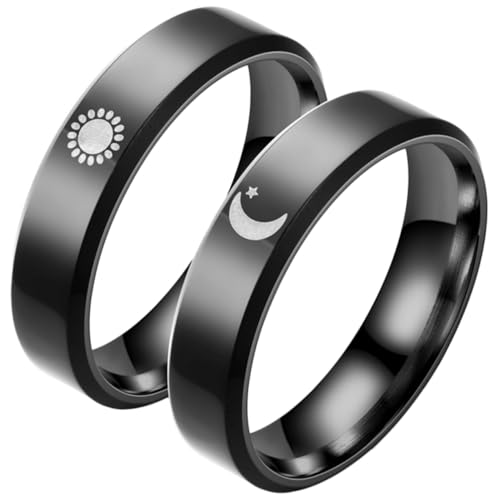 Beaupretty Sun und Mond Partner Ringe Verstellbar Versprechen Ringe für Schwarz Herren Damen Verlobungsring Trauringe Freundschaftsringe von Beaupretty