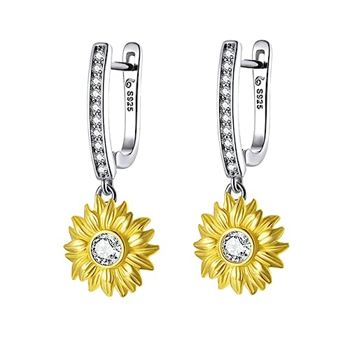 Beaupretty Sunflower Ohrstecker Damen Vergoldet Silber Hautfreundlich Kreativer Blumenschmuck Mädchen Modisch Für Alltag Party Festliche Anlässe von Beaupretty