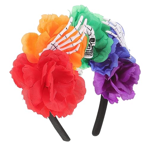 Beaupretty Halloween-totenkopf-haarband Lustige Stirnbänder Stirnband Für Erwachsene Blumen-halloween-stirnband Halloween-party-haarband Haarschmuck Schmücken Erwachsener Polyester-kunststoff von Beaupretty