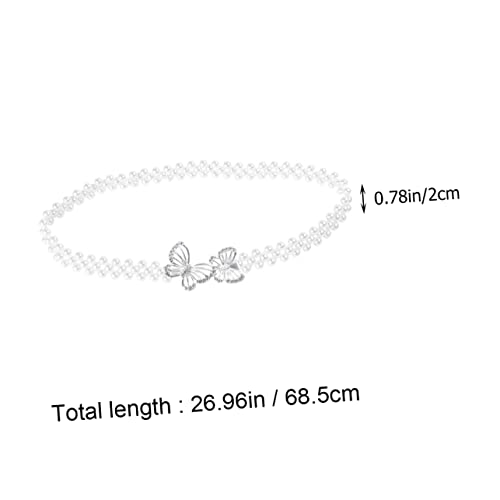 Beaupretty Taillenkette mit Perlen und Strasssteinen Silberfarbener Großer Blumen Gürtel für Damen Modischer Leichter Dress Belt Vielseitig für Party Reise und Tanz Geeignet von Beaupretty